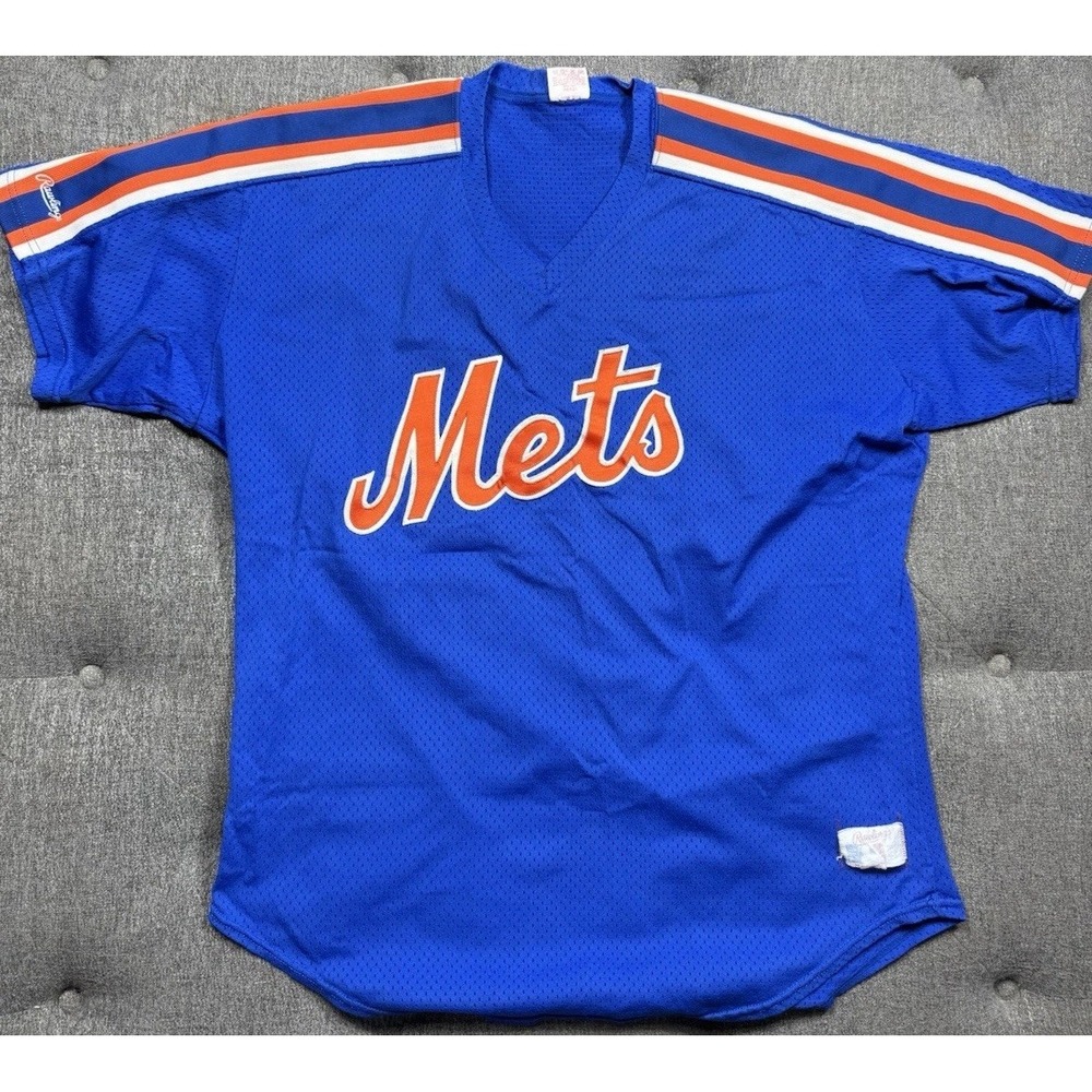 Vintage 80's Rawlings New York Mets MLB Jersey Men's‎ 44 USA Mint Pro Cut